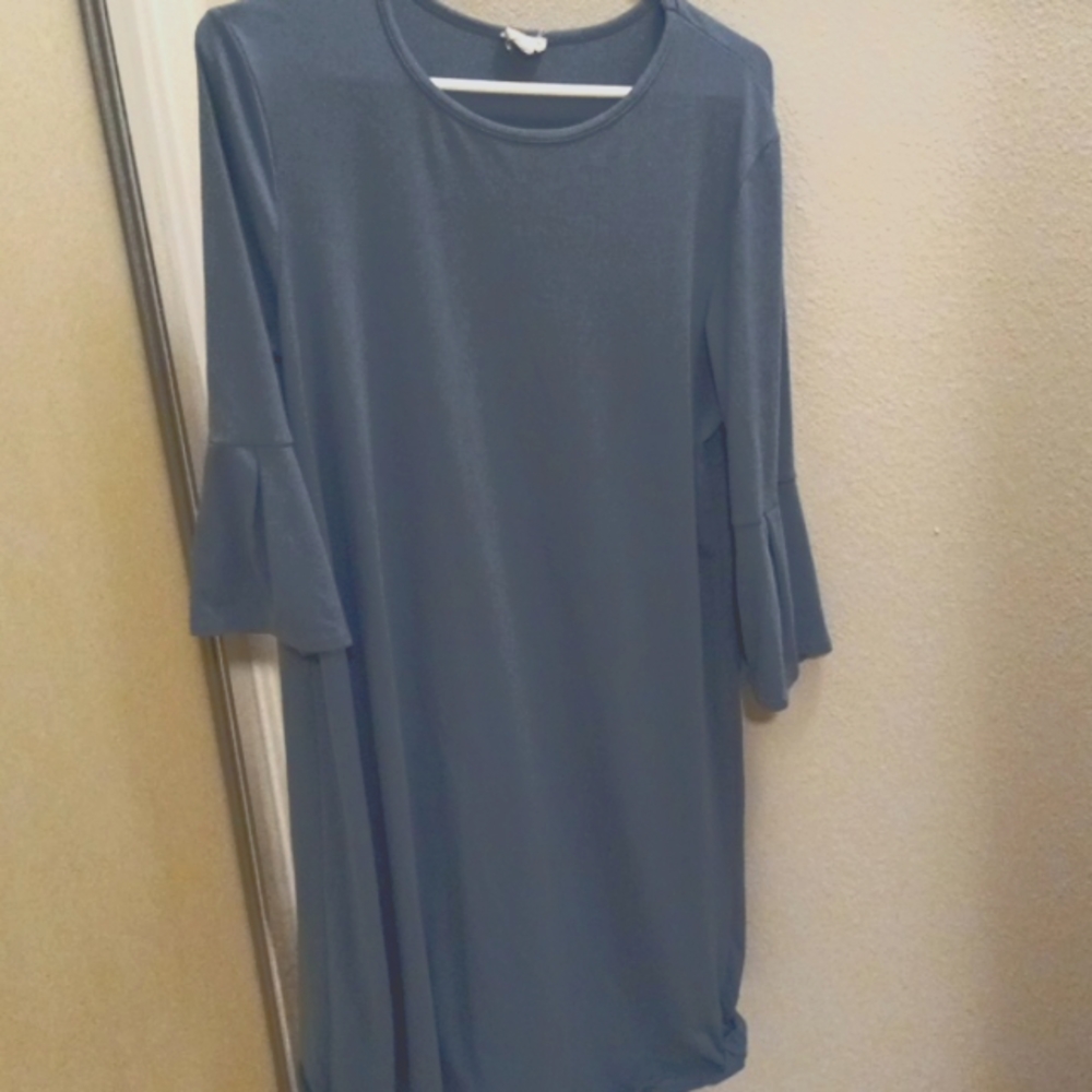 BellSleeved Blue Fit Dress